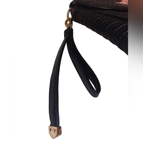 Versace Quilted Wristlet Clutch in BLACK - Picture 3 of 6